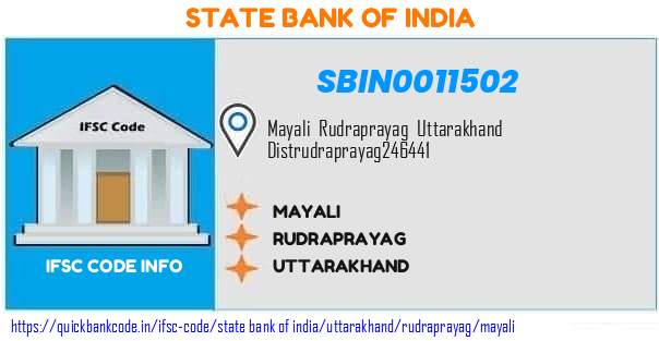 State Bank of India Mayali SBIN0011502 IFSC Code