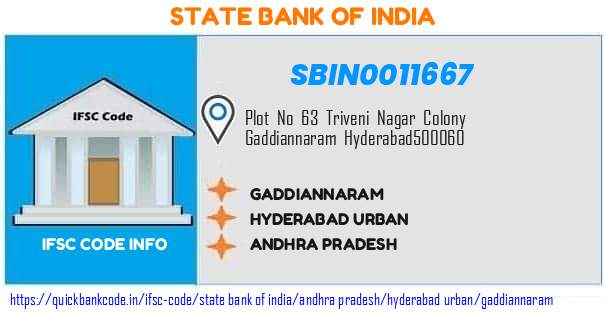 State Bank of India Gaddiannaram SBIN0011667 IFSC Code