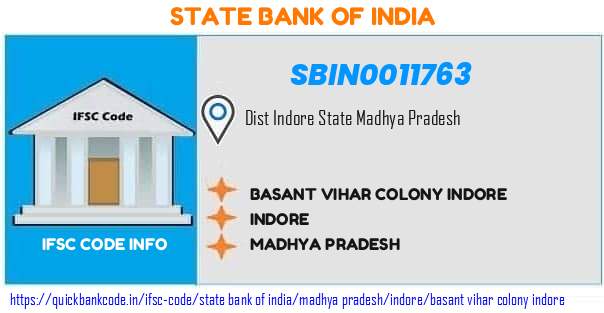 State Bank of India Basant Vihar Colony Indore SBIN0011763 IFSC Code