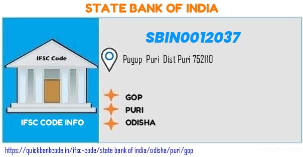 State Bank of India Gop SBIN0012037 IFSC Code