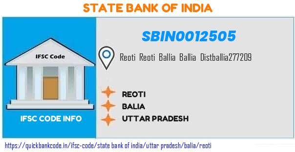 State Bank of India Reoti SBIN0012505 IFSC Code