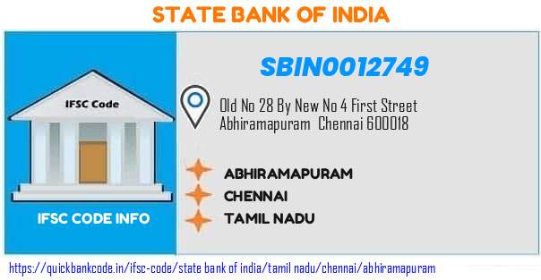 State Bank of India Abhiramapuram SBIN0012749 IFSC Code