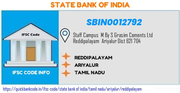SBIN0012792 State Bank of India. REDDIPALAYAM