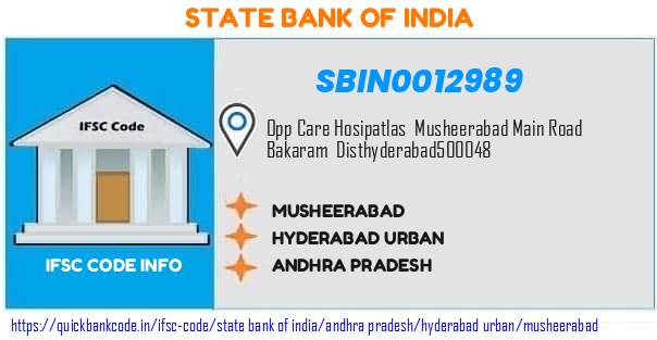 State Bank of India Musheerabad SBIN0012989 IFSC Code