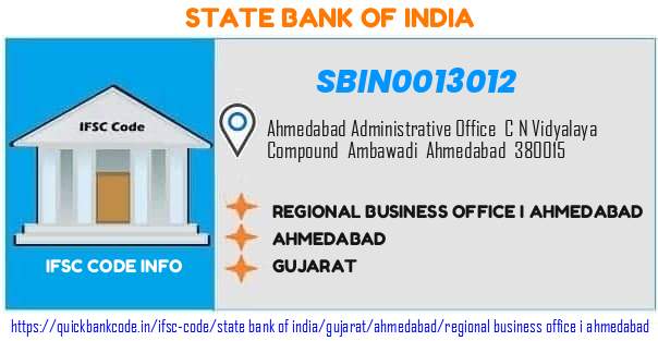 State Bank of India Regional Business Office I Ahmedabad SBIN0013012 IFSC Code