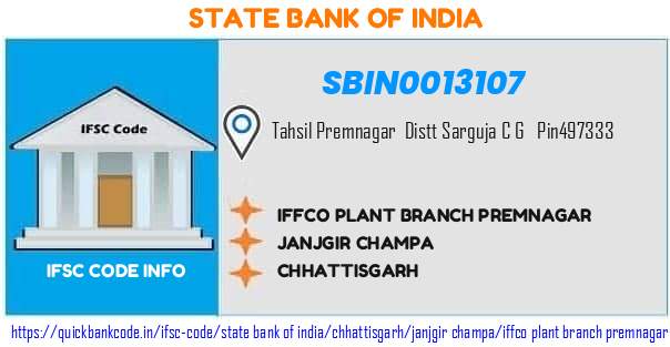 State Bank of India Iffco Plant Branch Premnagar SBIN0013107 IFSC Code