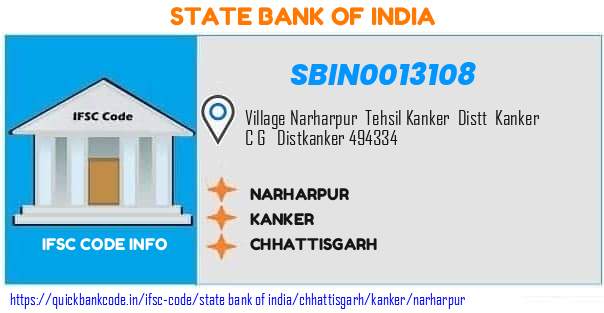 State Bank of India Narharpur SBIN0013108 IFSC Code