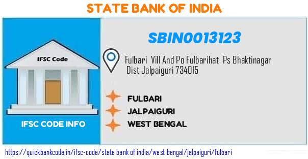 State Bank of India Fulbari SBIN0013123 IFSC Code