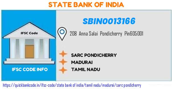 State Bank of India Sarc Pondicherry SBIN0013166 IFSC Code