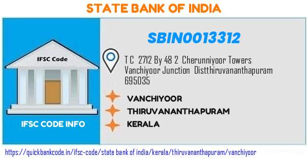 State Bank of India Vanchiyoor SBIN0013312 IFSC Code
