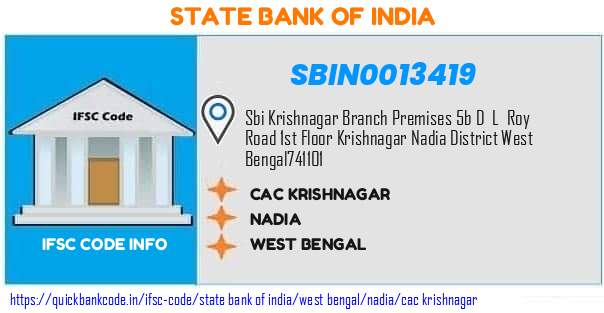 State Bank of India Cac Krishnagar SBIN0013419 IFSC Code