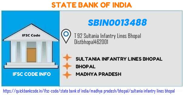 State Bank of India Sultania Infantry Lines Bhopal SBIN0013488 IFSC Code