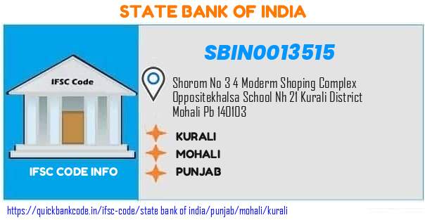 State Bank of India Kurali SBIN0013515 IFSC Code