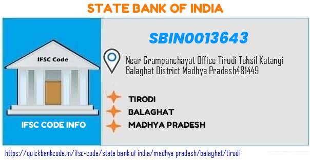 SBIN0013643 State Bank of India. TIRODI