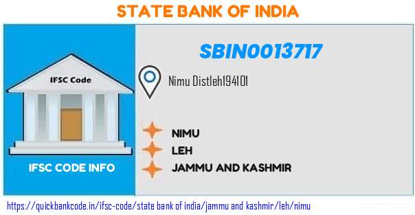 State Bank of India Nimu SBIN0013717 IFSC Code