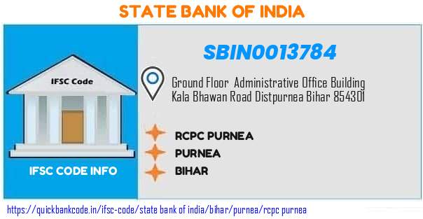 State Bank of India Rcpc Purnea SBIN0013784 IFSC Code
