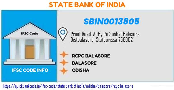 State Bank of India Rcpc Balasore SBIN0013805 IFSC Code