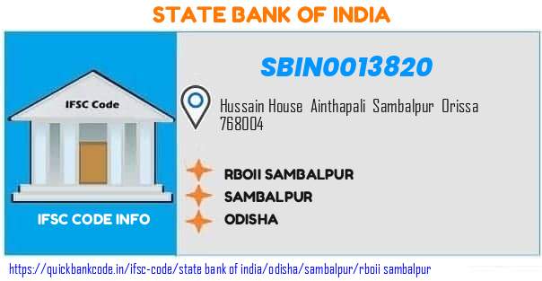 SBIN0013820 State Bank of India. RBOII, SAMBALPUR