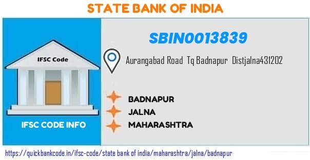 SBIN0013839 State Bank of India. BADNAPUR