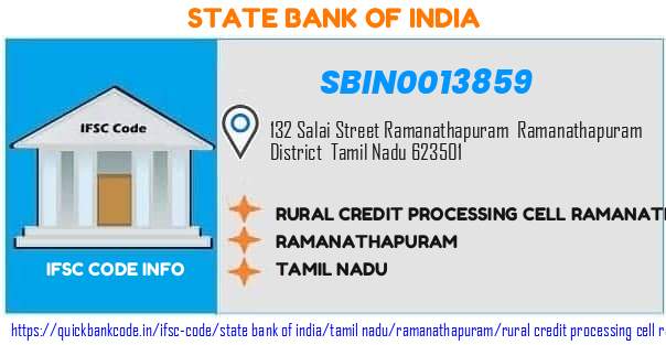 State Bank of India Rural Credit Processing Cell Ramanathapuram SBIN0013859 IFSC Code