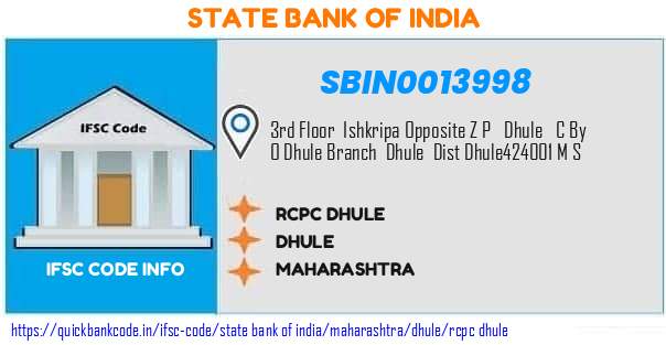 State Bank of India Rcpc Dhule SBIN0013998 IFSC Code