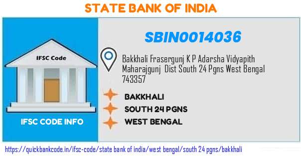 State Bank of India Bakkhali SBIN0014036 IFSC Code