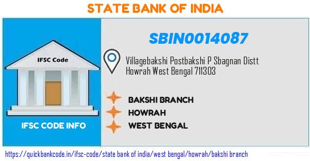 State Bank of India Bakshi Branch SBIN0014087 IFSC Code