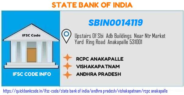 State Bank of India Rcpc Anakapalle SBIN0014119 IFSC Code