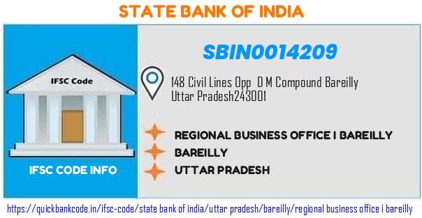 State Bank of India Regional Business Office I Bareilly SBIN0014209 IFSC Code