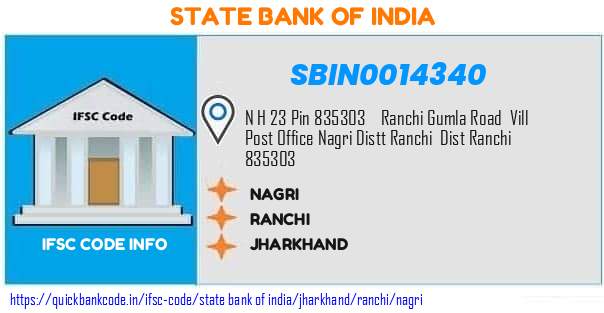 State Bank of India Nagri SBIN0014340 IFSC Code
