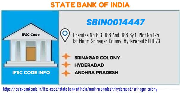 State Bank of India Srinagar Colony SBIN0014447 IFSC Code