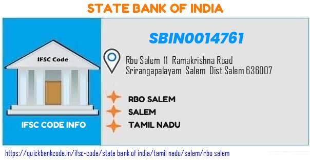 SBIN0014761 State Bank of India. RBO SALEM
