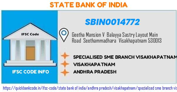 State Bank of India Specialised Sme Branch Visakhapatnam SBIN0014772 IFSC Code