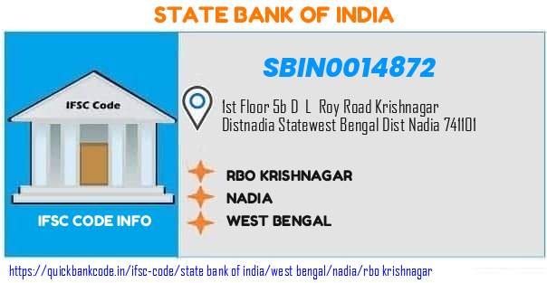 State Bank of India Rbo Krishnagar SBIN0014872 IFSC Code