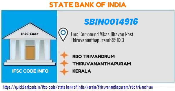 State Bank of India Rbo Trivandrum SBIN0014916 IFSC Code