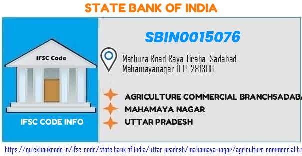State Bank of India Agriculture Commercial Branchsadabad SBIN0015076 IFSC Code
