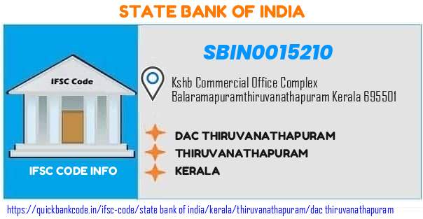 State Bank of India Dac Thiruvanathapuram SBIN0015210 IFSC Code