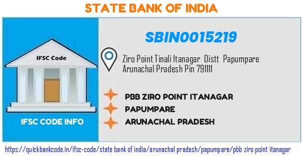 SBIN0015219 State Bank of India. PBB ZIRO POINT ITANAGAR