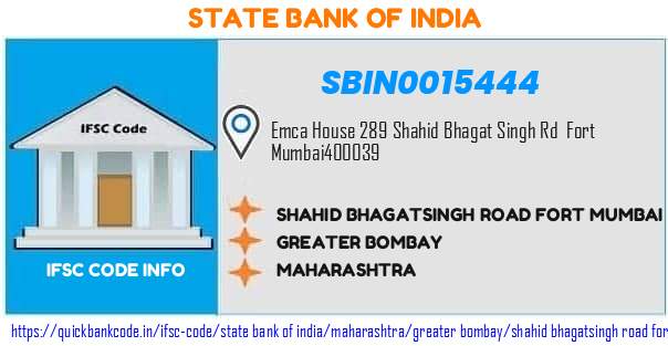 State Bank of India Shahid Bhagatsingh Road Fort Mumbai SBIN0015444 IFSC Code