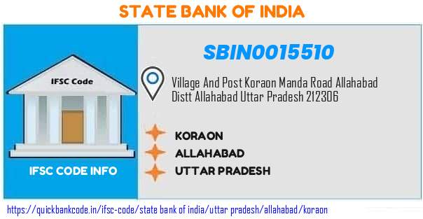 State Bank of India Koraon SBIN0015510 IFSC Code