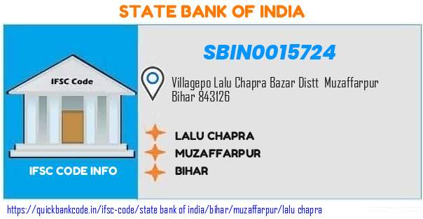 SBIN0015724 State Bank of India. LALU CHAPRA