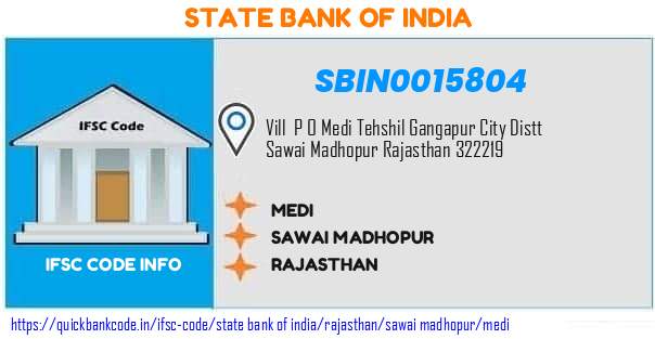 State Bank of India Medi SBIN0015804 IFSC Code