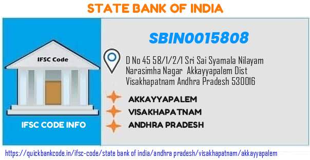State Bank of India Akkayyapalem SBIN0015808 IFSC Code