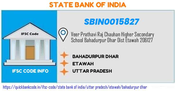 State Bank of India Bahadurpur Dhar SBIN0015827 IFSC Code