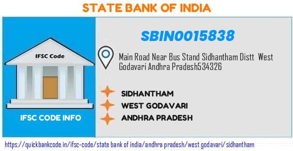 State Bank of India Sidhantham SBIN0015838 IFSC Code