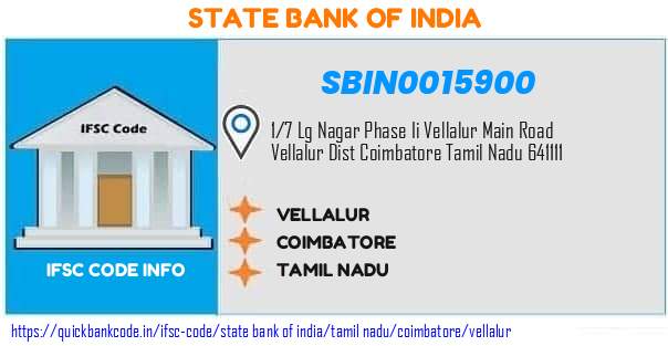 SBIN0015900 State Bank of India. VELLALUR