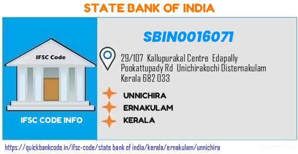 State Bank of India Unnichira SBIN0016071 IFSC Code