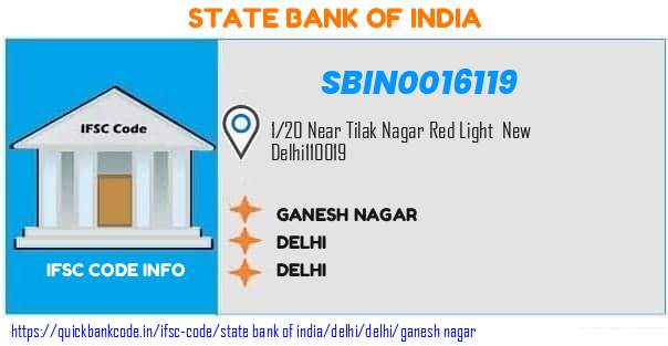 State Bank of India Ganesh Nagar SBIN0016119 IFSC Code