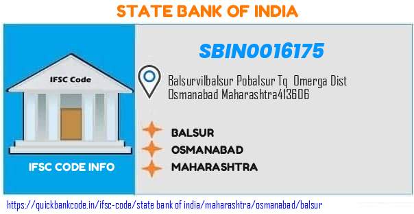 State Bank of India Balsur SBIN0016175 IFSC Code