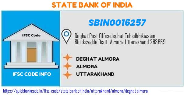 State Bank of India Deghat Almora SBIN0016257 IFSC Code